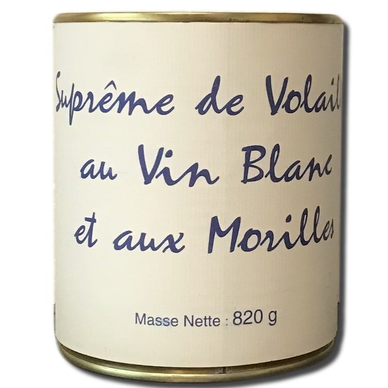 poultry in white wine and morels 820g box - Online French delicatessen