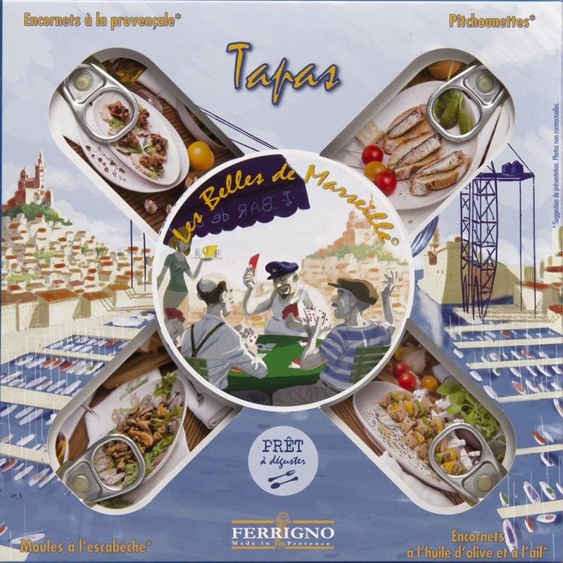 Doos van 4 dozen Mediterrane tapas - Franse delicatessen online