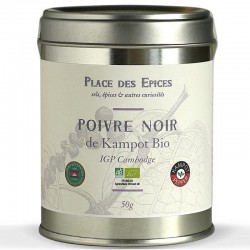 Organic Kampot black pepper, 50g - Online French delicatessen