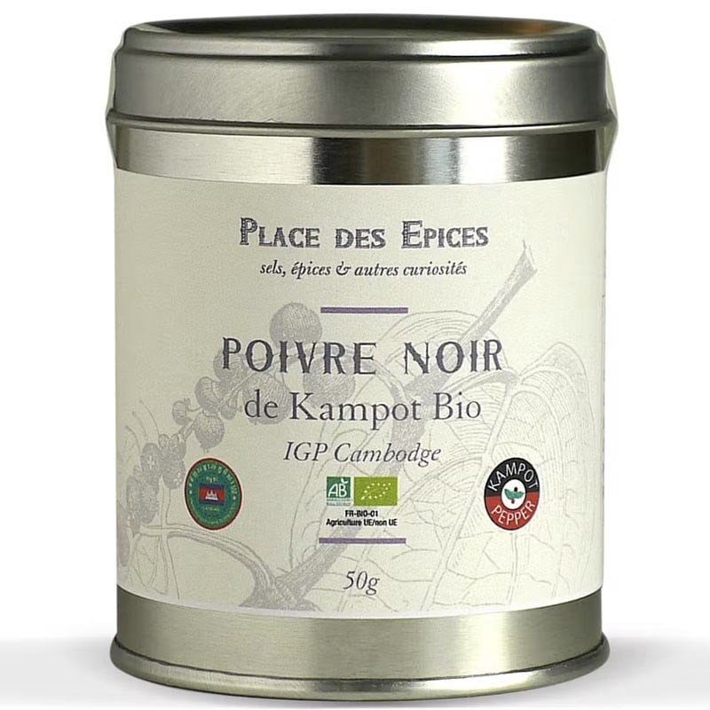 Biologische Kampot zwarte peper, 50g - Franse delicatessen online