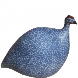 Ceramic Guinea Fowl From Lussan Blue White PM