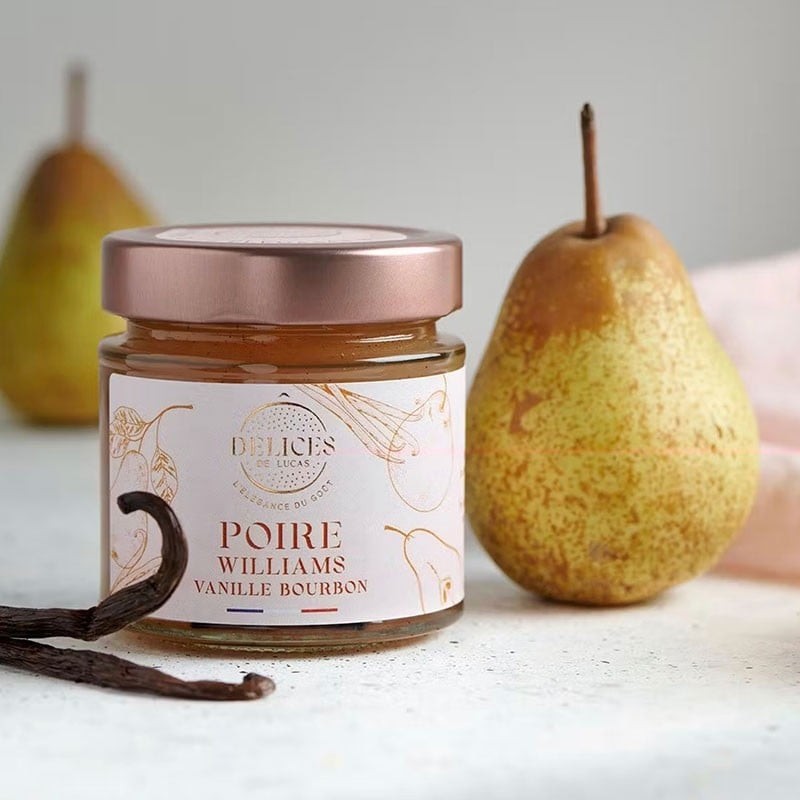 Confiture Poire vanille, 230g - épicerie fine en ligne