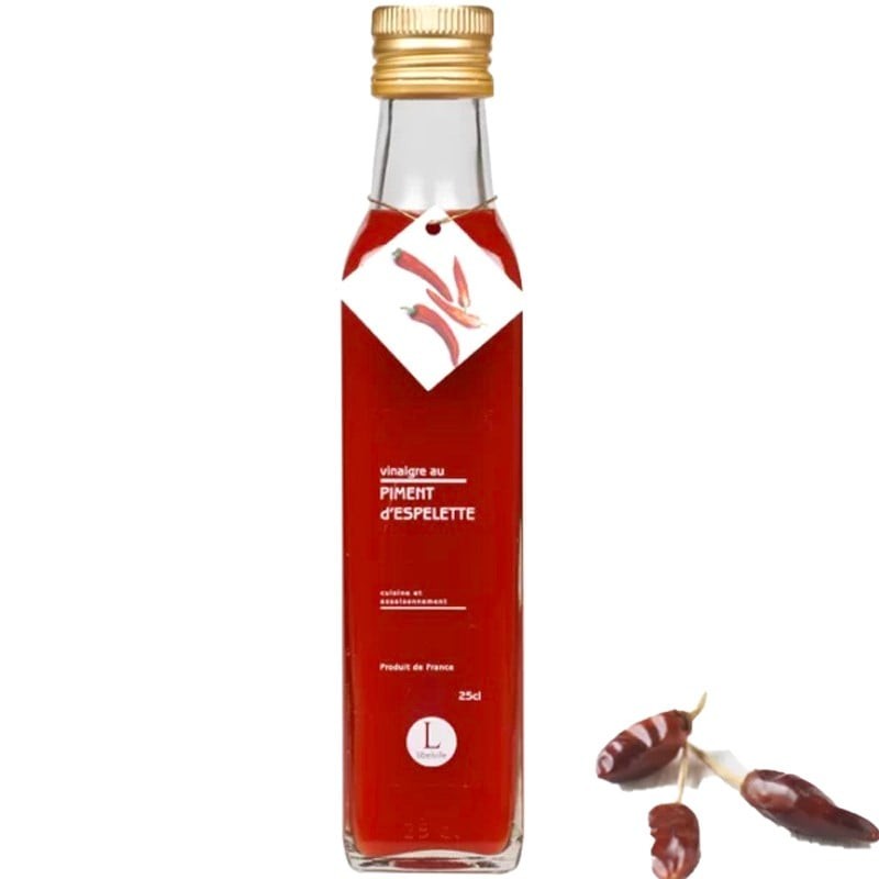 Vinaigre au piment d'Espelette, 250 ml - épicerie fine en ligne