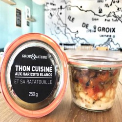 Tonfisk tillagad med vita bönor och ratatouille - online delicatessen