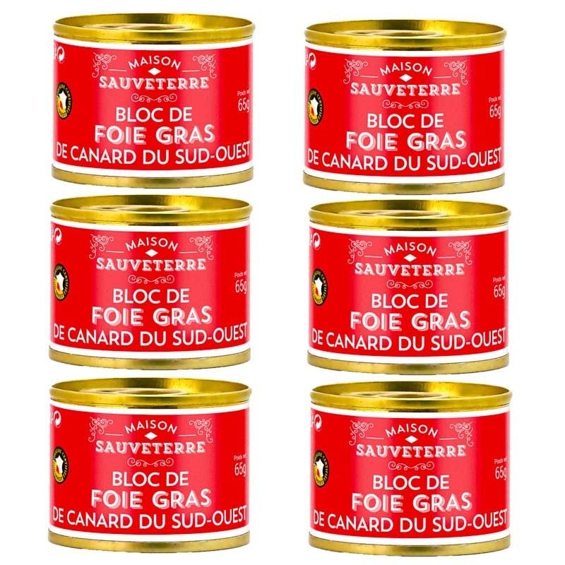 Bloc foie gras du sud-ouest igp par 6: épicerie fine en ligne