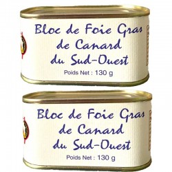 Bloc de foie gras de canard, 2x 130g - épicerie fine en ligne
