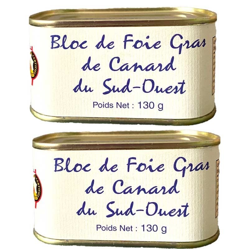 Block of duck foie gras, 2x 130g - online delicatessen