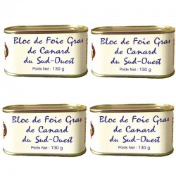 Bloc de foie gras de canard, 4x 130g - épicerie fine en ligne