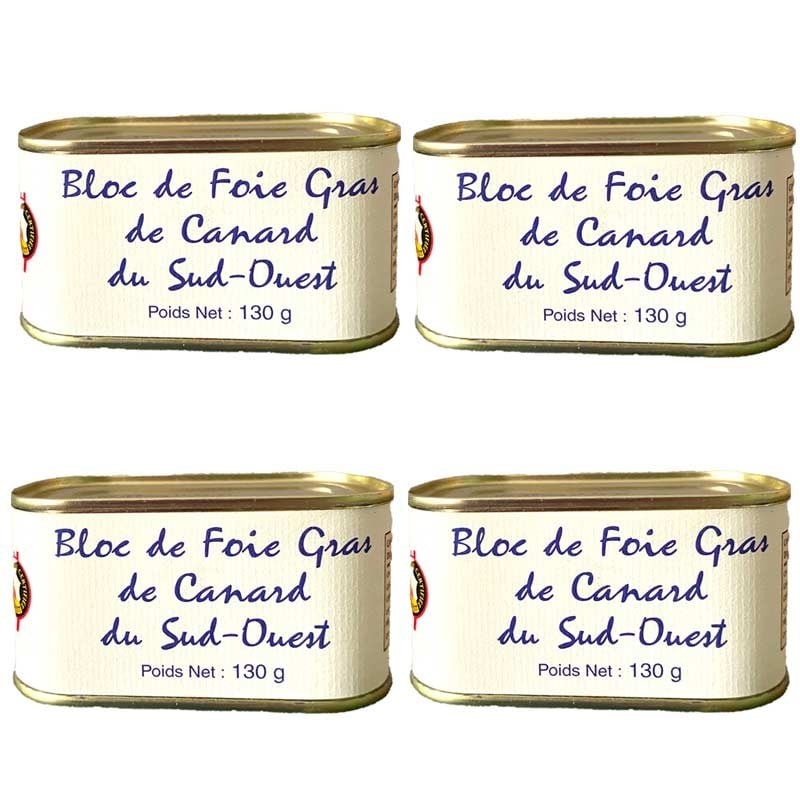 Block of duck foie gras, 4x 130g - online delicatessen