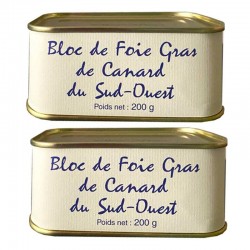 Block av anka foie gras från sydväst 2x200g-delikatessbutik på nätet