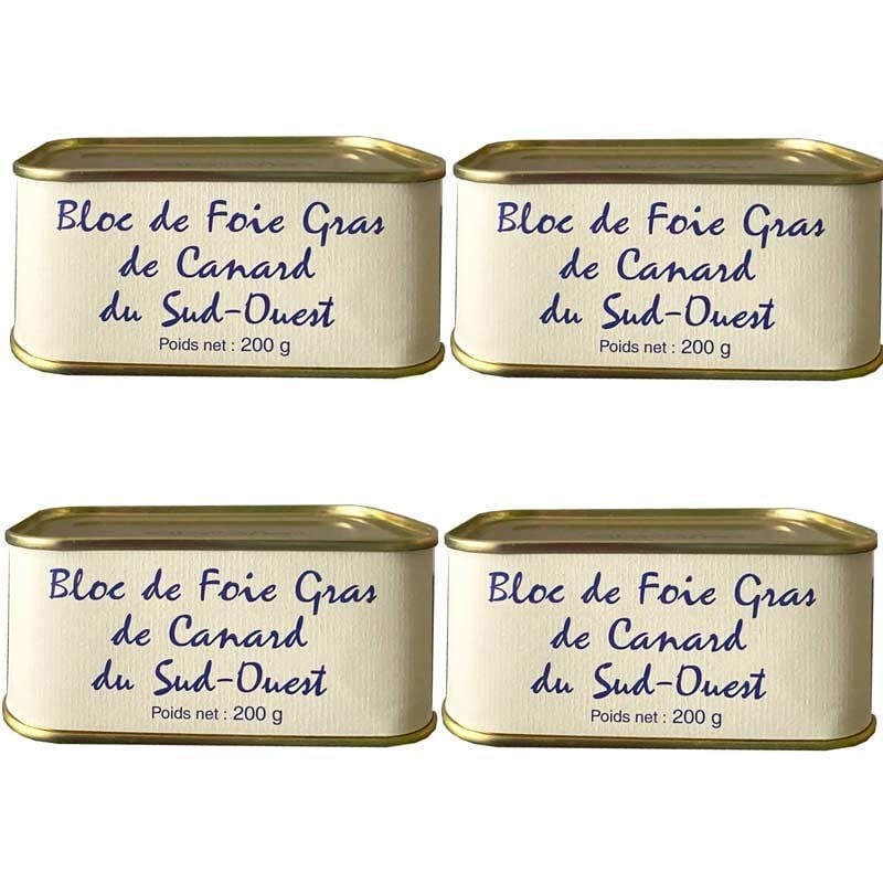 Block of duck foie gras from the south-west 4x200g- online delicatessen