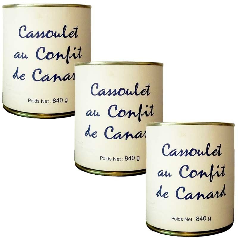 Cassoulet au confit de canard, 3boites 840g - épicerie fine en ligne