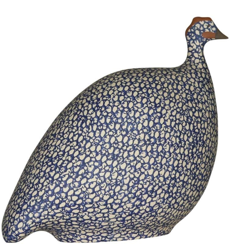 Blue cobalt Ceramic Guinea Fowl