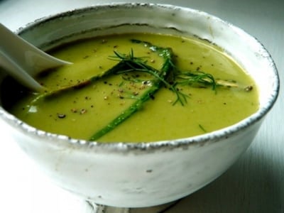 Recipe - The green asparagus soup